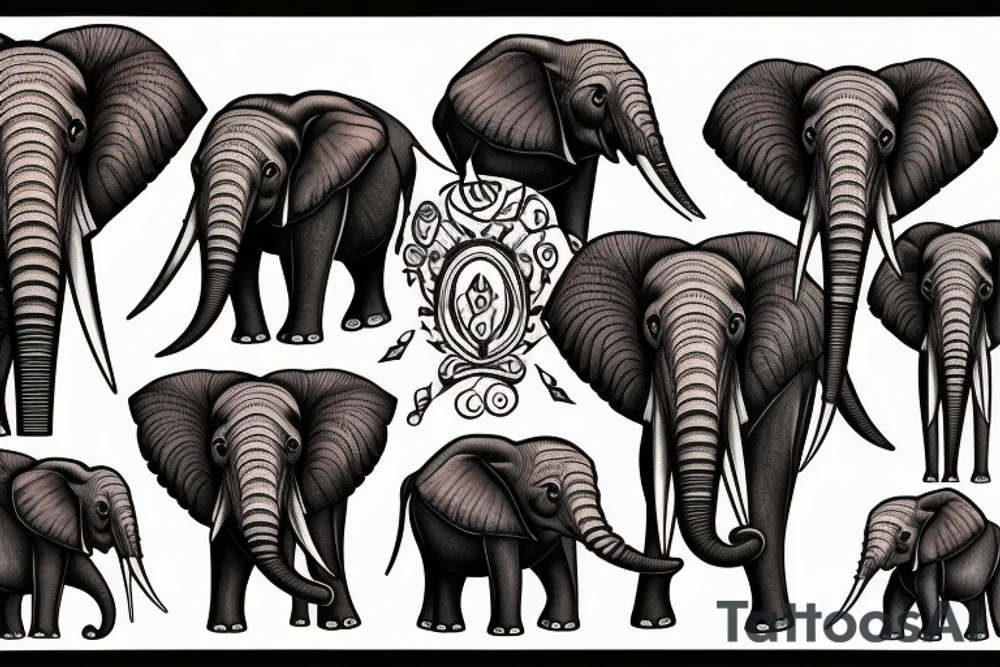 African elephant head tattoo idea