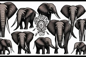 African elephant head tattoo idea