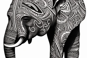 African elephant head tattoo idea