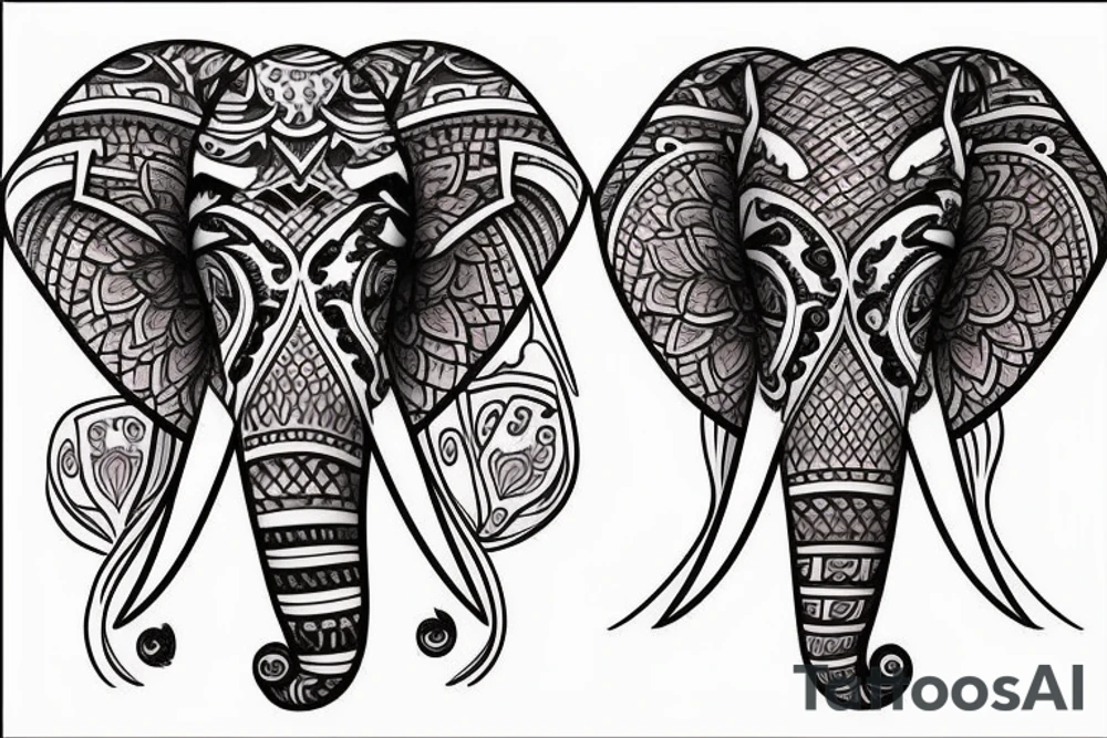 Elephant head tattoo idea