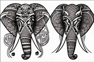 Elephant head tattoo idea
