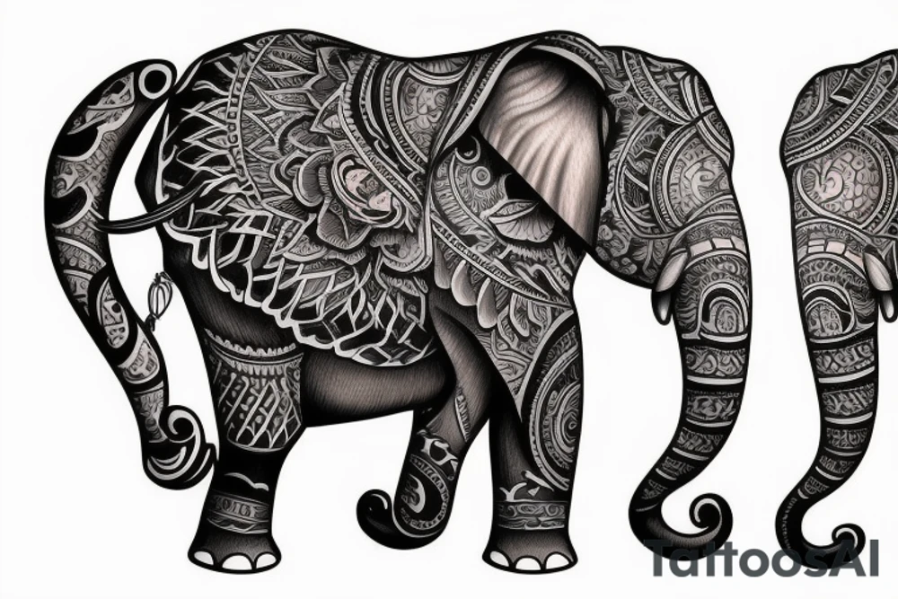 Elephant head tattoo idea
