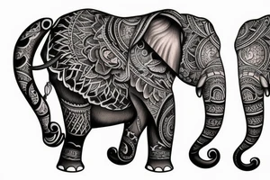 Elephant head tattoo idea