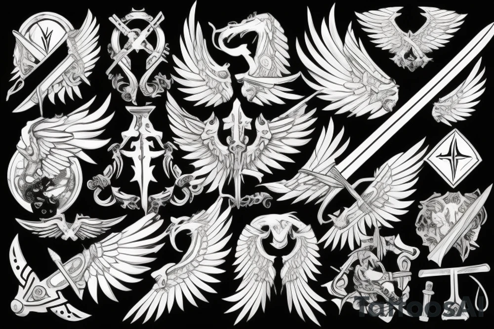 sword with wings on the side on the chest tattoo idea sword with wings on the side on the chest tattoo idea