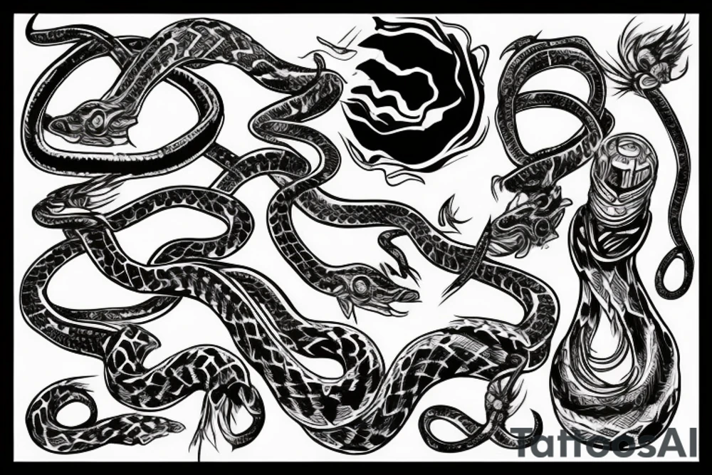 Snake wrapped the world tattoo idea