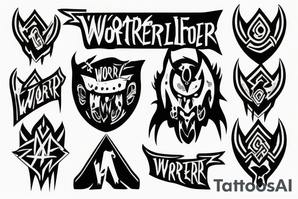 The word worrier struck-out with the word warrior below it tattoo idea