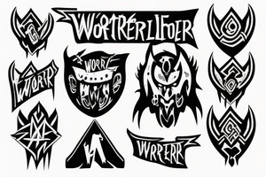 The word worrier struck-out with the word warrior below it tattoo idea