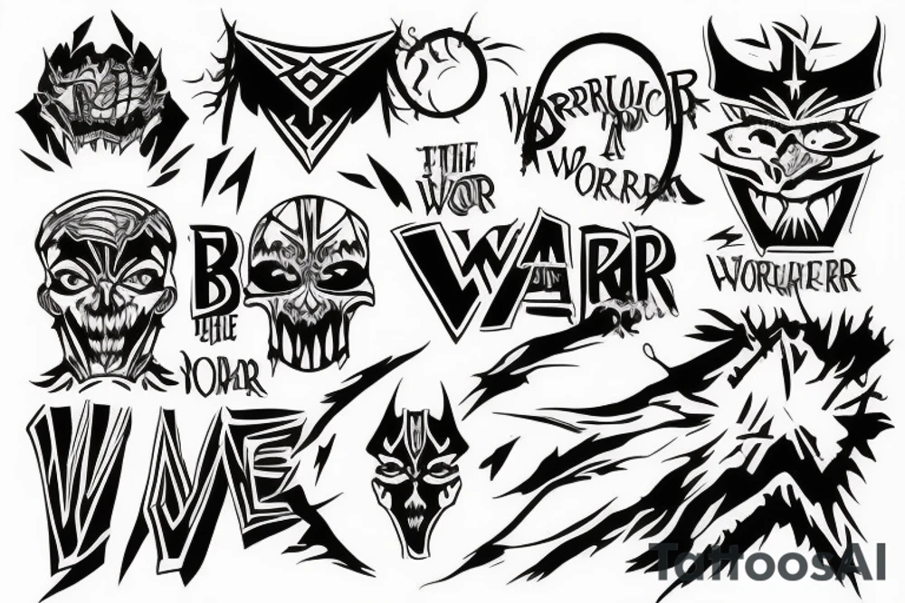 The word worrier struck-out with the word warrior below it tattoo idea