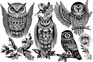 Athena and Owl tattoo idea