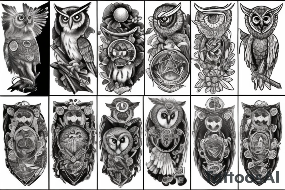 Athena and Owl tattoo idea