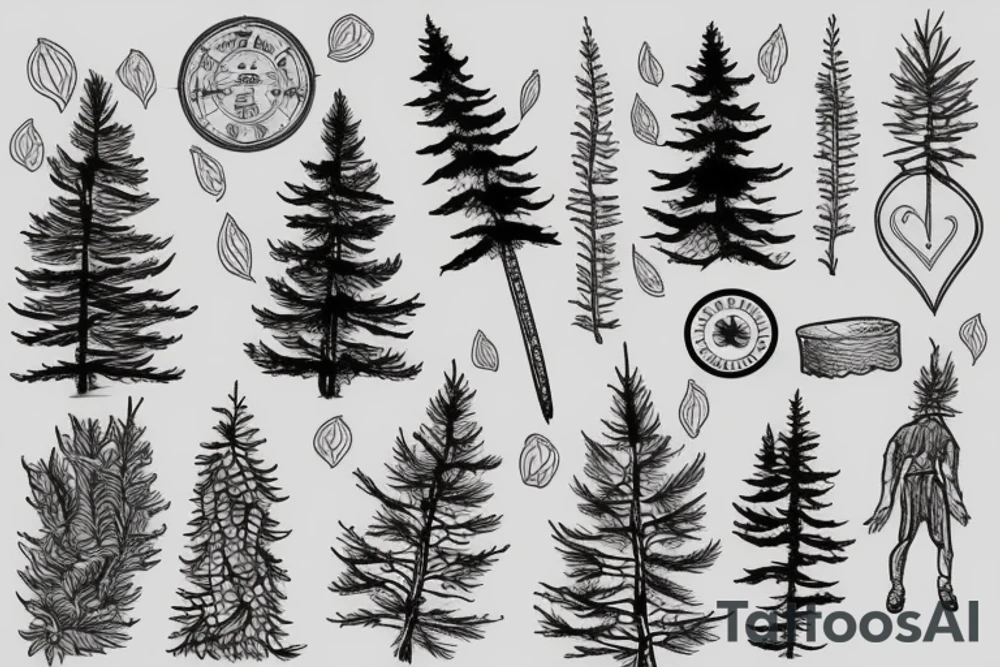 fir tree tattoo idea