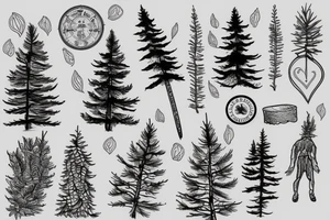 fir tree tattoo idea