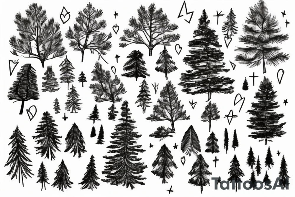fir tree tattoo idea