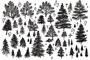 fir tree tattoo idea