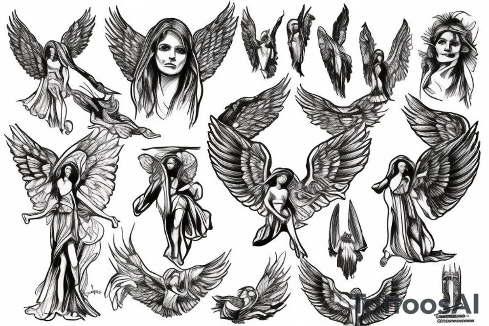 biblical angel tattoo idea
