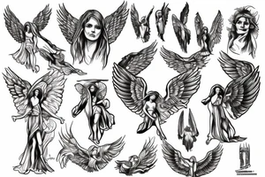 biblical angel tattoo idea