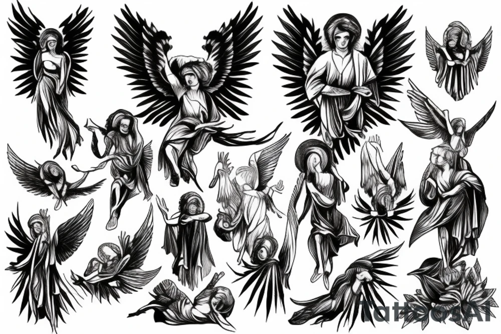 biblical angel tattoo idea