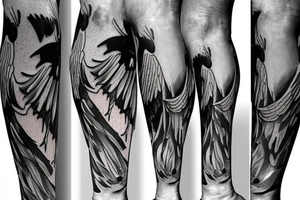 biblical angel leg peoce tattoo idea