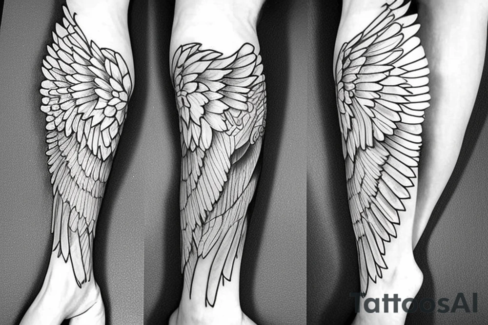 biblically accurate angel full leg peice tattoo idea