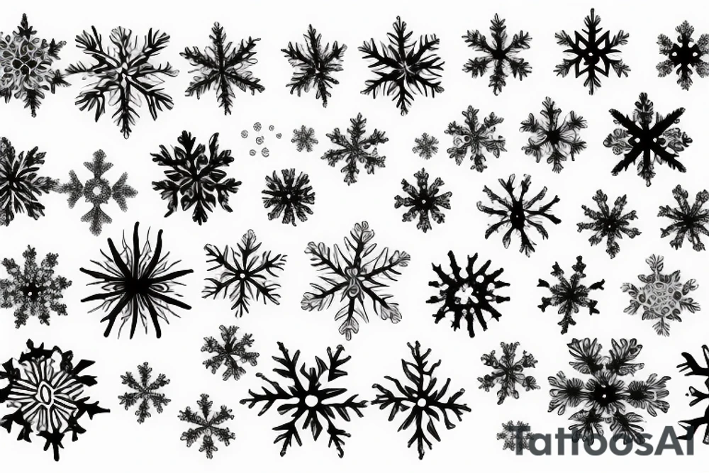 ice crystals, snowflakes tattoo idea