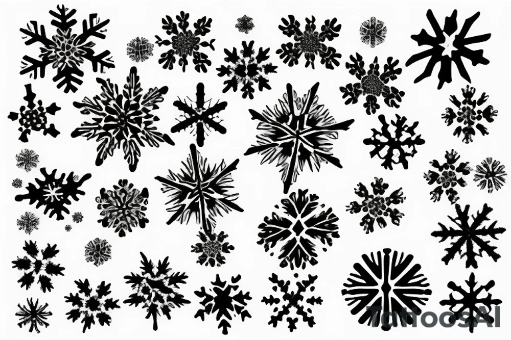 ice crystals, snowflakes tattoo idea