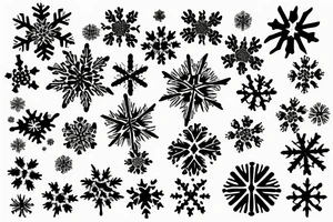 ice crystals, snowflakes tattoo idea