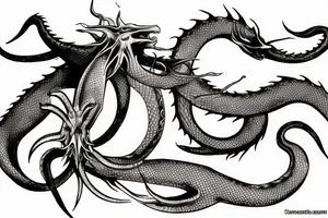 giant squid fighting a dragon tattoo idea