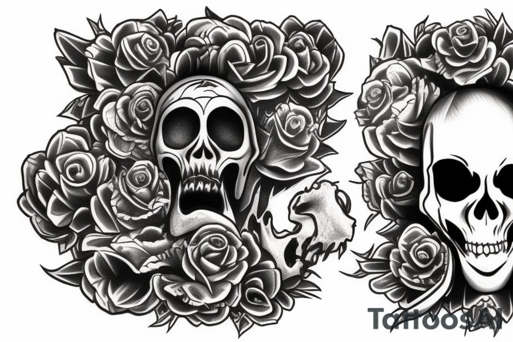 Monster skull tattoo idea