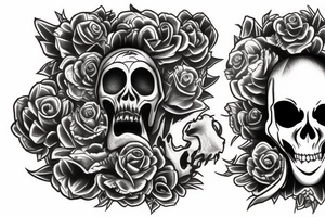 Monster skull tattoo idea