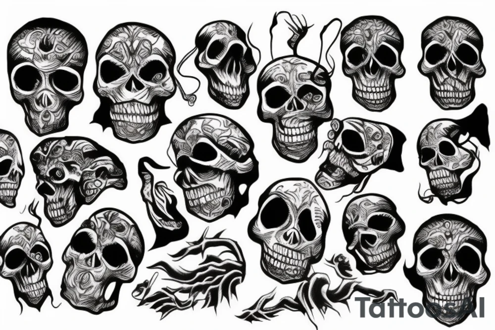 Monster skull tattoo idea