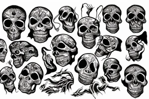 Monster skull tattoo idea