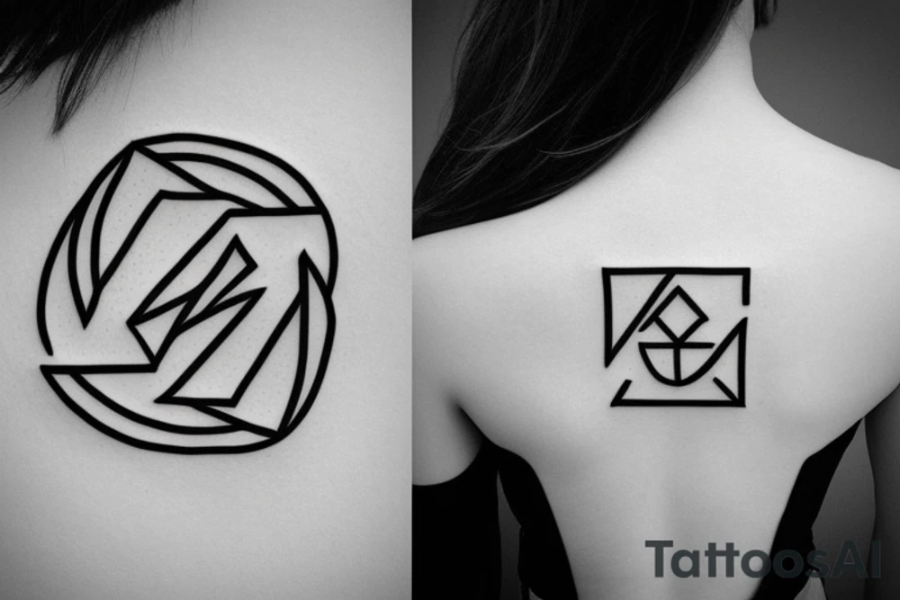 a simple geometrical minimalistic version of the greek letter omega tattoo idea