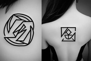 a simple geometrical minimalistic version of the greek letter omega tattoo idea