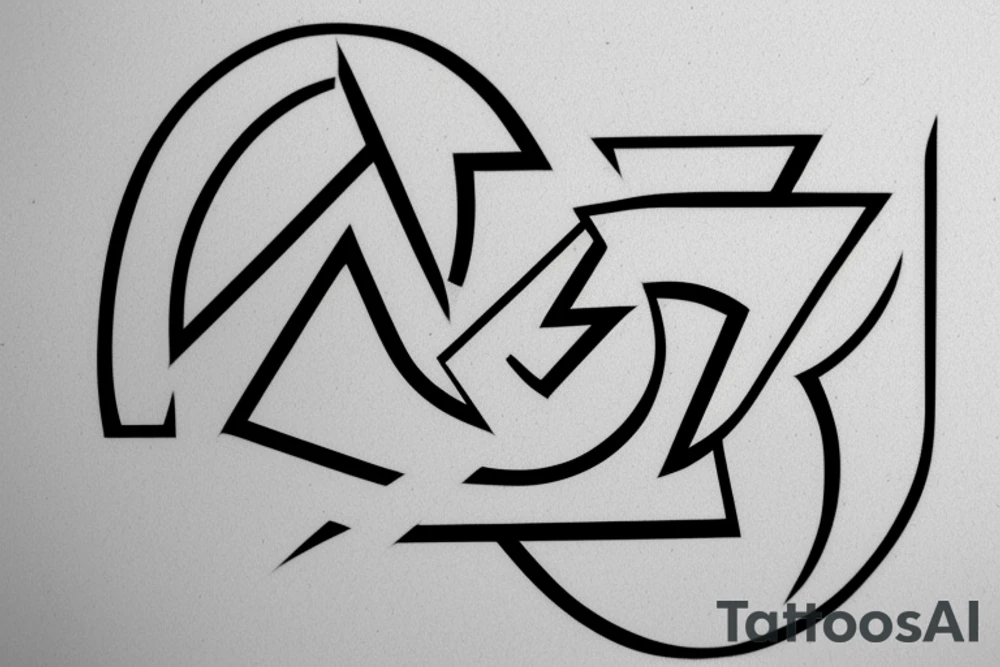a simple geometrical minimalistic version of the greek letter omega tattoo idea