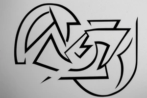 a simple geometrical minimalistic version of the greek letter omega tattoo idea
