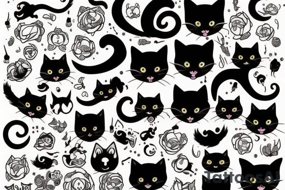 black cat tattoo idea