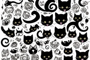 black cat tattoo idea