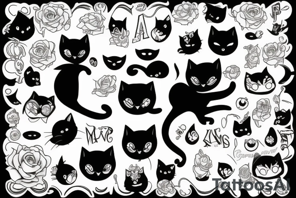 black cat tattoo idea