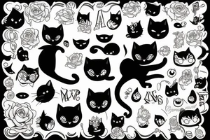black cat tattoo idea
