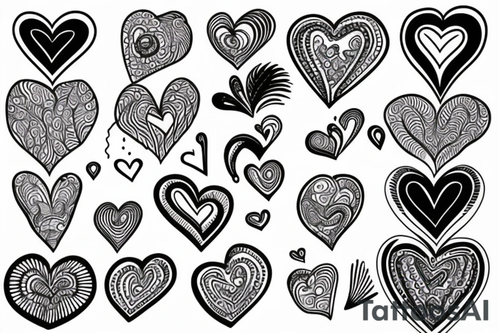Heart with swirls tattoo idea