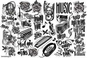 Music lyrics tattoo idea