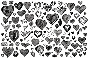 Heart with long swirls hip tattoo idea