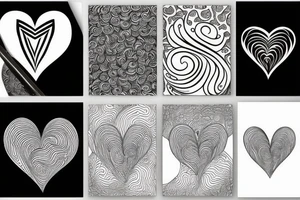 Swirly heart lines tattoo idea