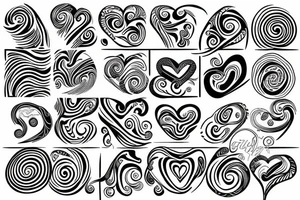 Heart swirly lines tattoo idea