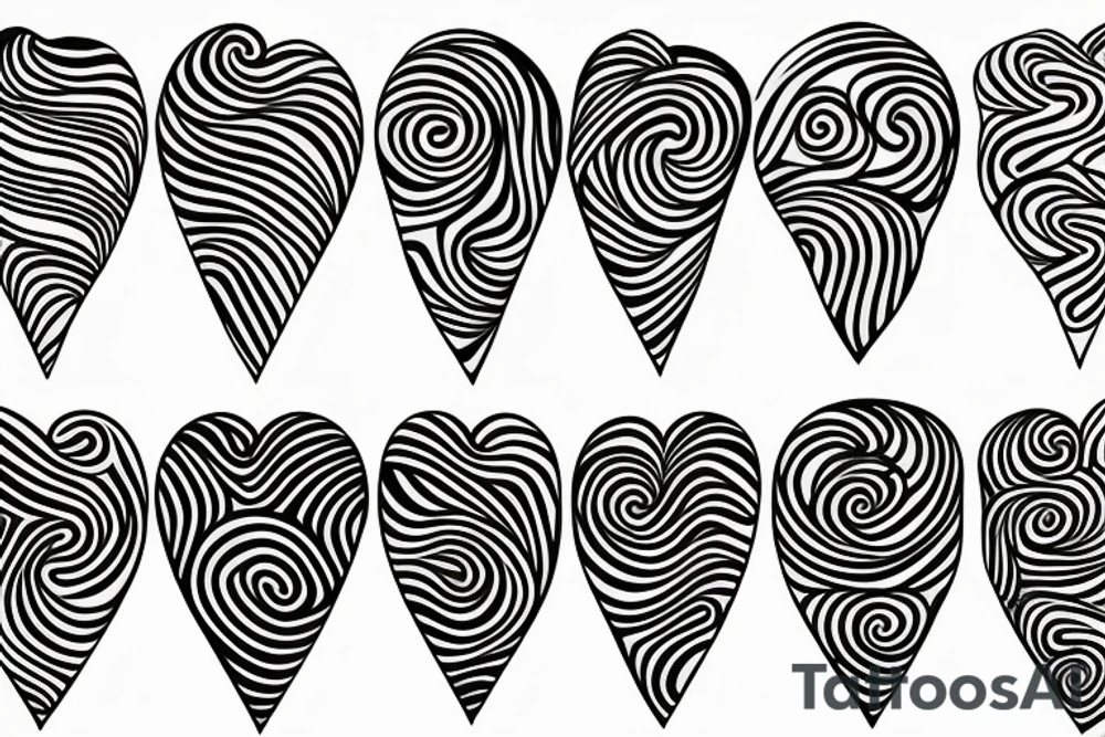 Heart swirly lines tattoo idea