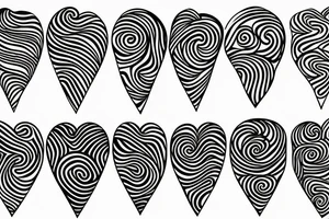 Heart swirly lines tattoo idea
