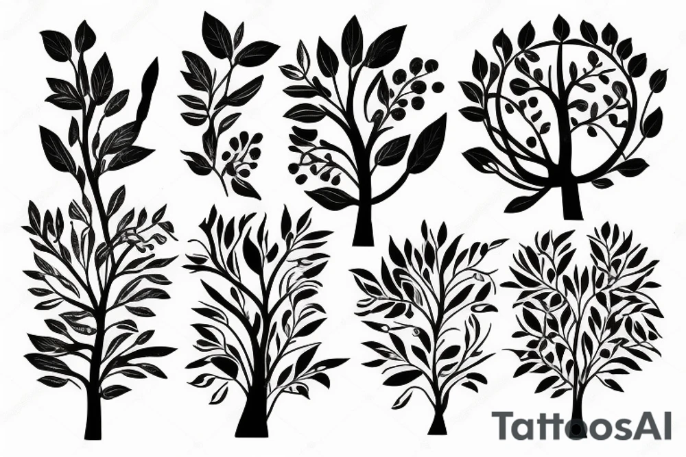Floral tree half sleeve tattoo idea