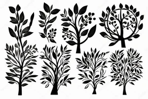 Floral tree half sleeve tattoo idea