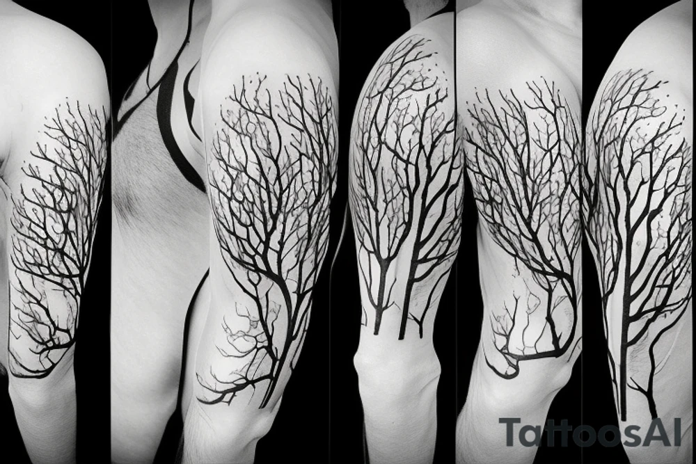 tree half sleeve tattoo idea