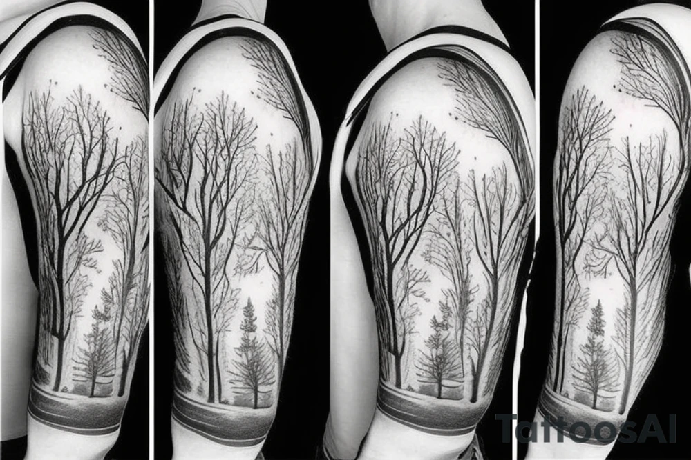 tree half sleeve tattoo idea